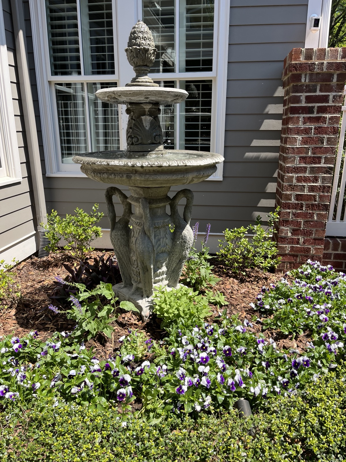 Leveled fountain after releveling service, Raleigh NC