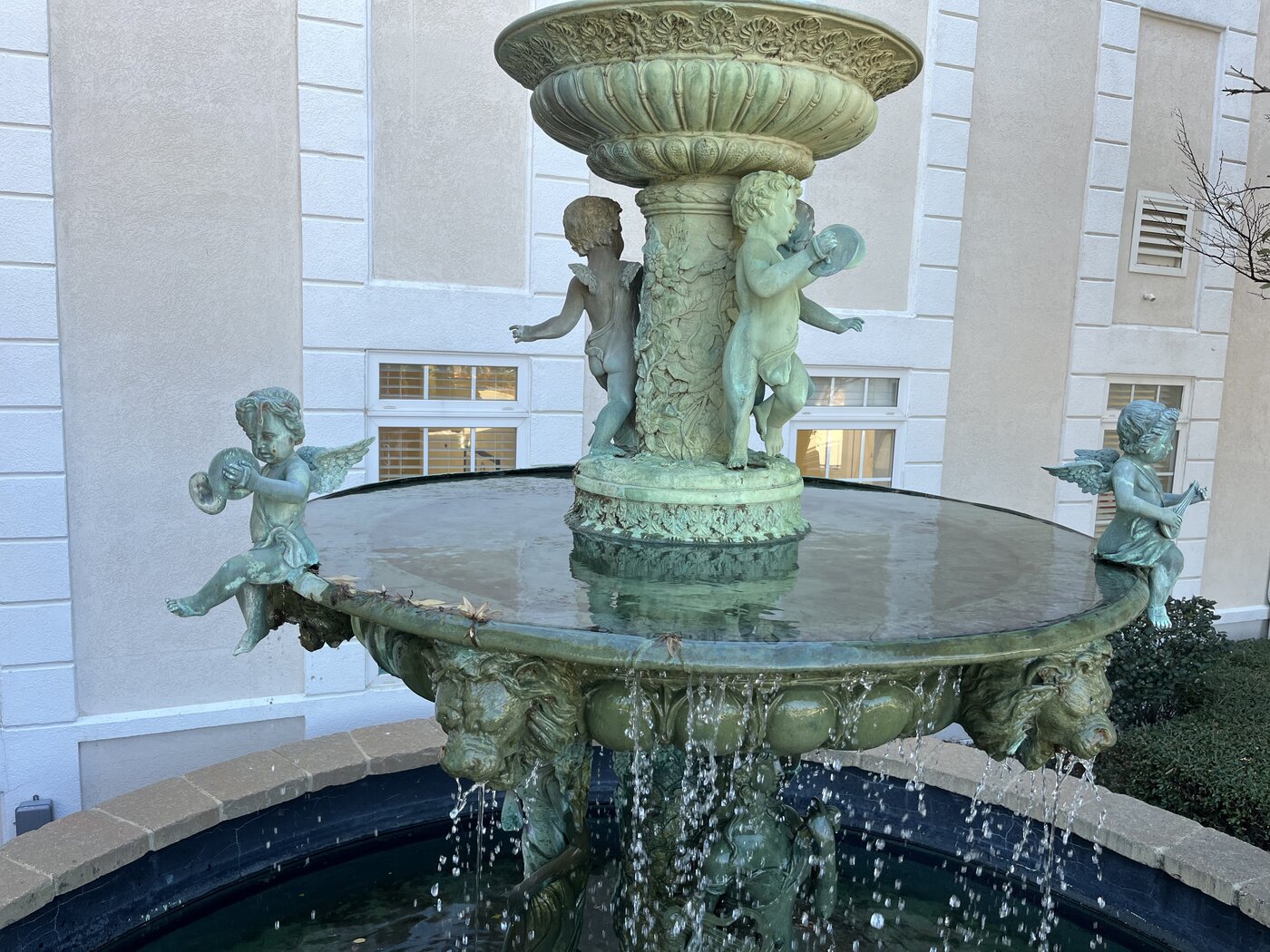 Bronze cherub fountain, Raleigh