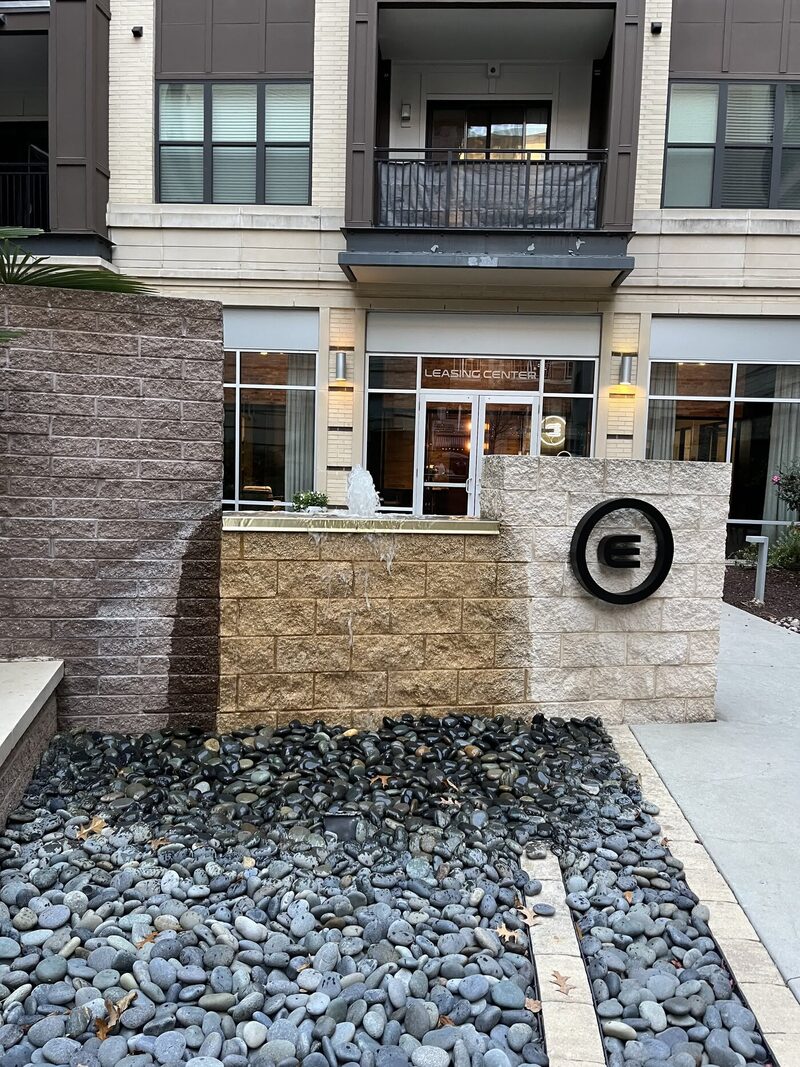 Tiered outdoor water feature, Raleigh property